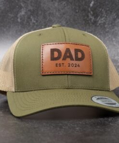 Personalized Dad Hat Celebrate Fatherhood with a Unique Leather Patch Trucker Hat