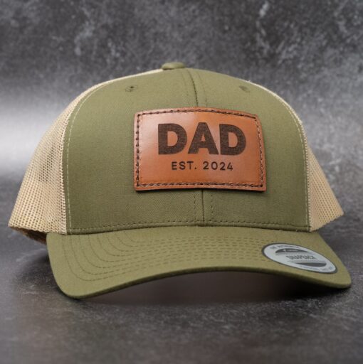 Personalized Dad Hat Celebrate Fatherhood with a Unique Leather Patch Trucker Hat
