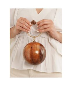 Exquisite Brown Handcrafted Wooden Clutch A Timeless Evening Accessory