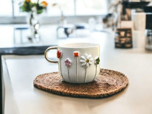 Exquisite Handmade Ceramic Mug with Custom Wood Slice Gift Box A Timeless Treasure for Coffee and Tea Lovers