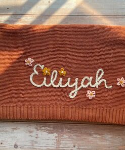 Personalized Baby Blanket Embroidered, Soft, Breathable Cotton, Perfect Gift for Newborns and Baby Showers