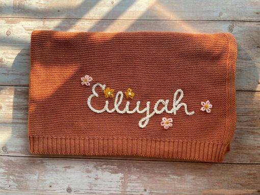 Personalized Baby Blanket Embroidered, Soft, Breathable Cotton, Perfect Gift for Newborns and Baby Showers