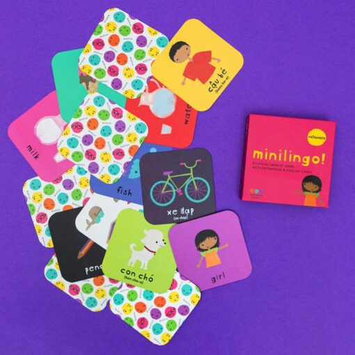 Minilingo Bilingual Flashcards for Vietnamese and English Learning | Montessori-Inspired Memory Game for Kids