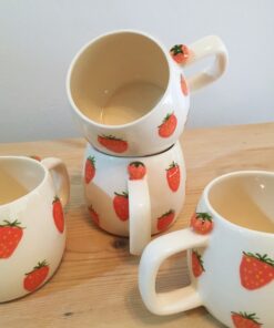 Strawberry Serenade A Ceramic Mug for Mom, Coffee Lovers, and Fruit Fanatics