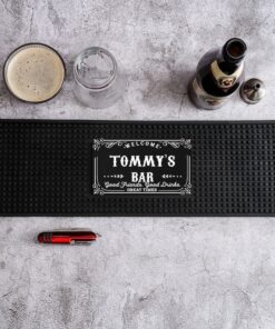 Personalized Bar Mat Elevate Your Home Bar with Custom Art Deco Flair