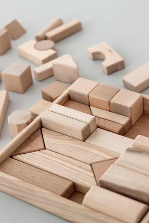 Wooden Building Blocks 39-Piece Montessori Toy for Toddlers, Preschoolers, and Kids