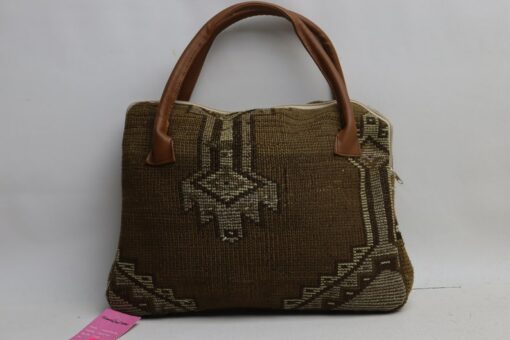 Bohemian Rhapsody A Symphony of Wool, Leather, and Ethnic Charm in a Unique 10x14" Handbag (No. 62)