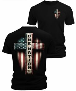 Patriotic Pride One Nation Back Print Shirt for Men - Faith, Freedom, and Country