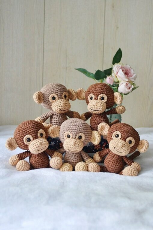 Adorable Handmade Monkey Stuffed Toy Personalized Gifts for Kids, Baby Showers, and Christmas