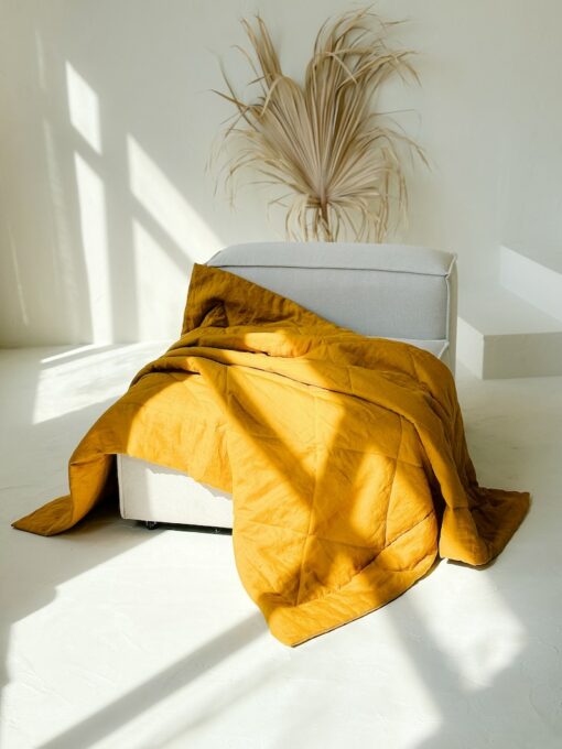 Bohemian Rhapsody Linen Quilted Bedspread for a Serene Sanctuary