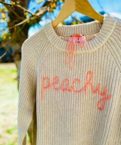 Personalized Organic Cotton Knit Sweater Hand-Embroidered, Custom-Stitched for You