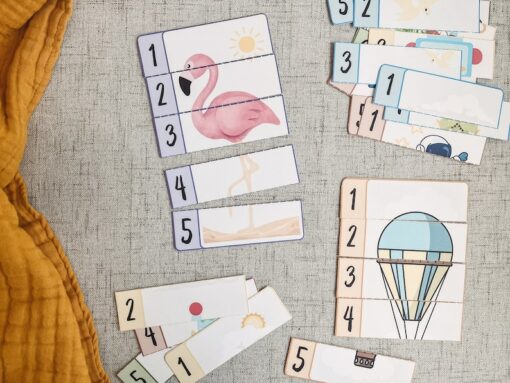 5 Piece Vertical Counting Puzzles Playful Learning for Toddlers and Preschoolers