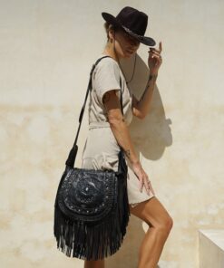 Exquisite Tooled Leather Boho Crossbody Purse A Western-Inspired Festival Essential