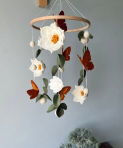 Enchanting Floral Baby Mobile A Serene Sanctuary for Your Little Princess