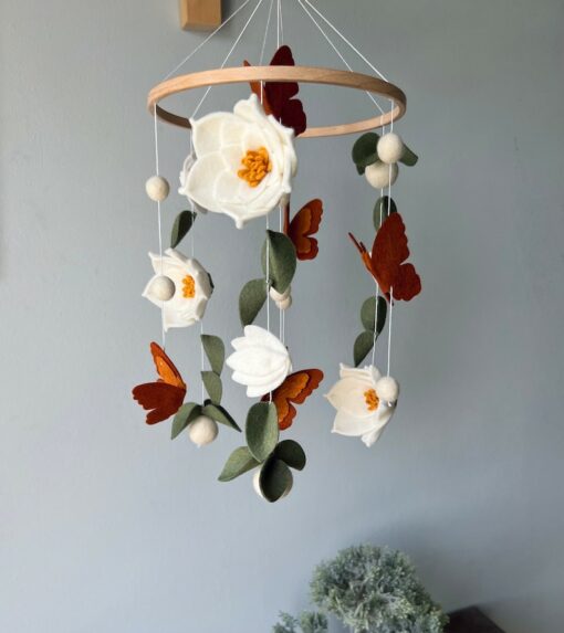 Enchanting Floral Baby Mobile A Serene Sanctuary for Your Little Princess