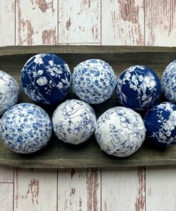Blue Chinoiserie Decor Ball A Touch of French Toile Charm for Your Farmhouse
