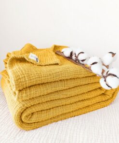 Cozy Comfort Mustard Pure Cotton Gauze Throw for All Seasons