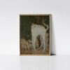 Vintage Cat Art Le Chat Blanc, the Purrfect Meme Cat Painting for Cat Lovers
