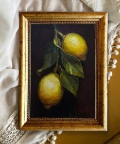 Vibrant Lemon Still Life Unframed Fine Art Print for Kitchen Decor and Citrus Home Accents