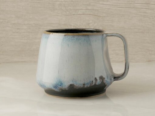 Handmade Mountain FluxBlue Handle Mugs Elevate Your Home with Unique Ceramic Art