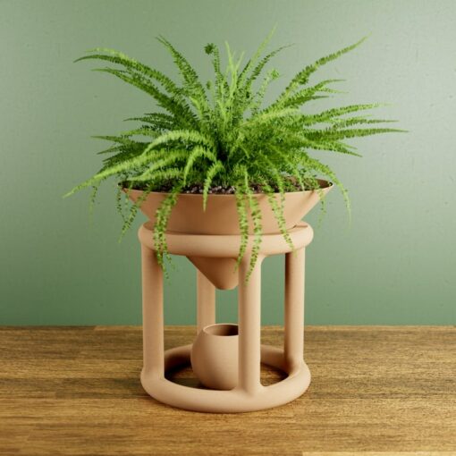 The FUNNEL Planter Modern Indoor Decor with Stand and Water Catch, Perfect for Gifting