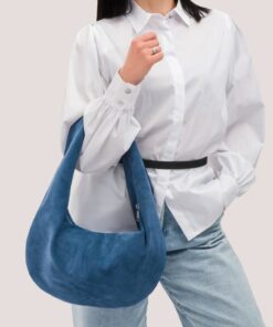 Captivating Blue Suede Hobo A Versatile Shoulder Bag for Style and Comfort