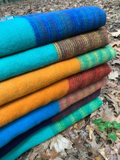 Himalayan Handmade Tibetan Yak Wool Blanket Shawl XL 4x8 ft, Soft, Warm, Lightweight, Colorful Travel or Home Throw