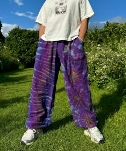 Groovy Tie-Dye Chilled Pants Unisex Hippie Harem Dungarees for Yoga, Festivals, and Boho Vibes