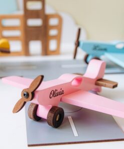 16 Vibrant Aircrafts Personalized Wooden Toys for Imaginative Play and Sensory Development