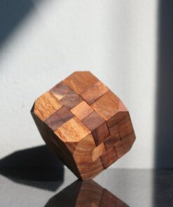Hidden Passage Intricate Wooden Cube Puzzle for Adults - Handmade 3D Brain Teaser