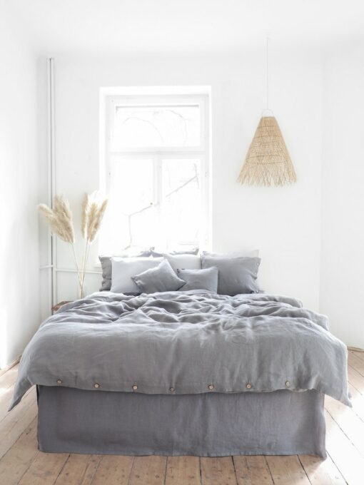 Embrace Nature's Tranquility Gray Linen Bedding for a Serene Slumber