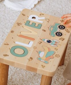 Personalized Wooden Name Puzzle Stool A Unique and Educational Gift for Toddlers