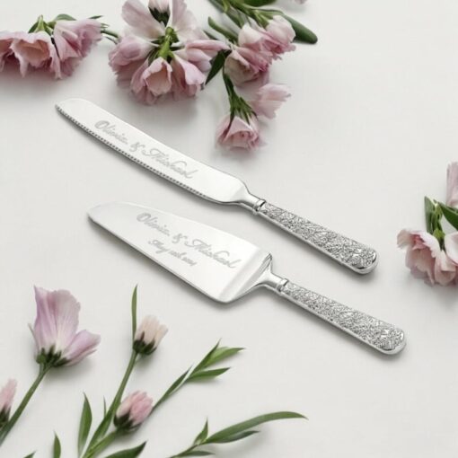 Personalized Wedding Cake Cutting Set Engrave Your Love Story on a Timeless Keepsake