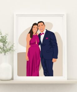 Personalized Cartoon Portrait Immortalize Your Love Story in a Captivating Canvas