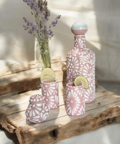 Pink Tavalera Pottery Ceramic Decanter Set Dulce Nostalgia Edition, 500 ml