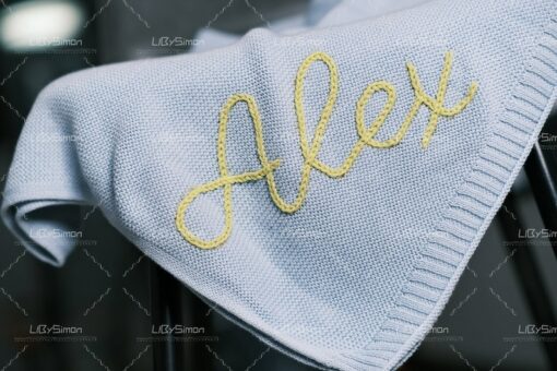 Personalized Knit Baby Blanket Embroidered with Love, Wrapped in Warmth
