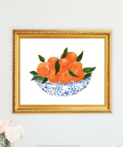 Citrus Symphony in Delft A Refreshing Print for Your Kitchen Canvas