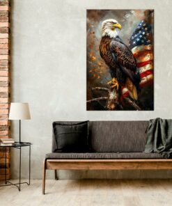 Patriotic Bald Eagle Canvas Print American Pride for Your Home or Office