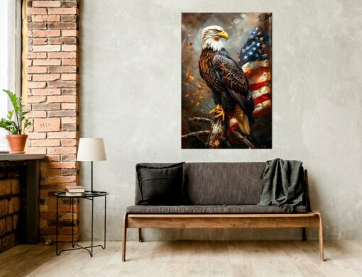 Patriotic Bald Eagle Canvas Print American Pride for Your Home or Office