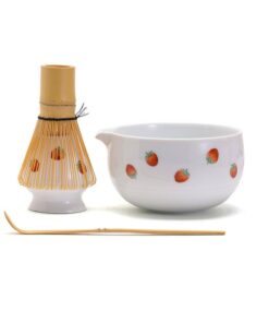 Exquisite Hand-Painted Strawberry Chawan Bowl Elevate Your Matcha Ritual with Premium Accessories