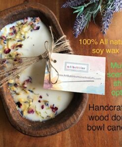 Candle Wood Dough Bowl Candle 100% Natural Soy Wax, Perfect for Birthdays, Mother's Day, Christmas, Housewarming, Weddings, Anniversaries, and Retirement