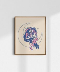 Moonstruck Retro Cowgirl Gicl?e Print | Vintage Western Wall Art