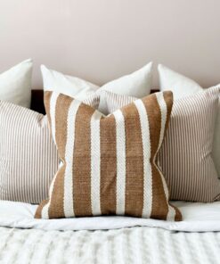 Cozy Comfort Premium Indian Cotton Rust Stripe Cushion in Two Sizes