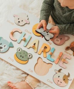 Personalized Farm Animal Name Puzzle Educational Gift for Kids, Birthdays, and Christmas