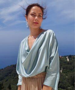 Satin-Soft Draped Blouse Elevate Your Summer Style with Grace and Elegance