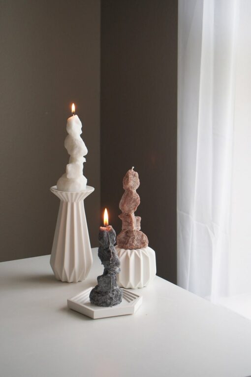RockBlaze Handcrafted Palm Wax Pillar Candle for Meditation, Home Decor, and Gifting