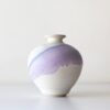 Vintage Periwinkle White Studio Pottery Vase A Modern Masterpiece in Purples