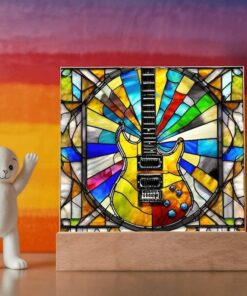 Electric Guitar Home Decor Illuminate Your Passion with Faux Stained Glass