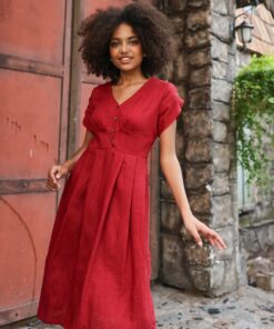 CHORA Linen Midi Dress Effortless Elegance for Summer