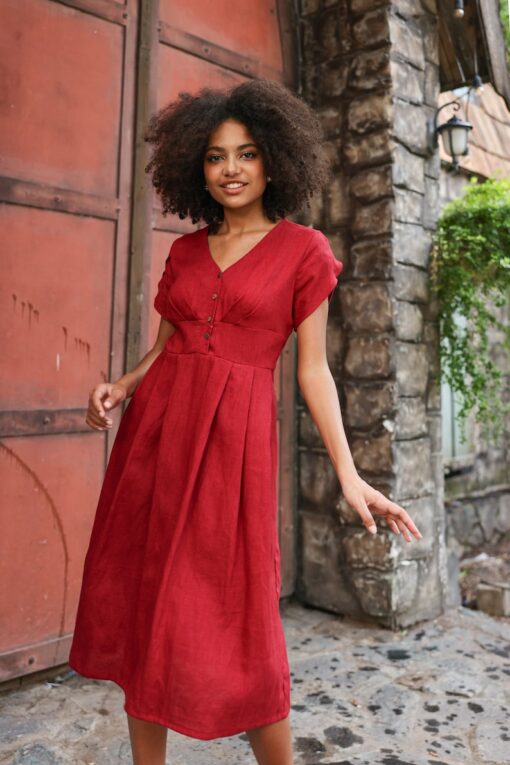 CHORA Linen Midi Dress Effortless Elegance for Summer